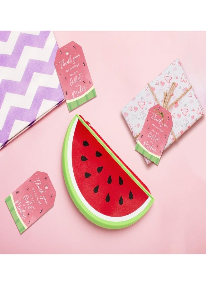 Aukolass 50PCS Watermelon Thank You Tags, Thanks a Melon Gift Tag with String for Summer Watermelon First Birthday, Sweet Fruit Present Labels for One in a Melon Party Favors (Melon Style) - Image 5